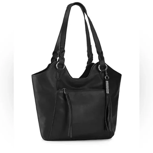 The Sak Handbag Sierra Leather Black Shopper Shoulder Bag AUTHENTIC NWT - Picture 11 of 12